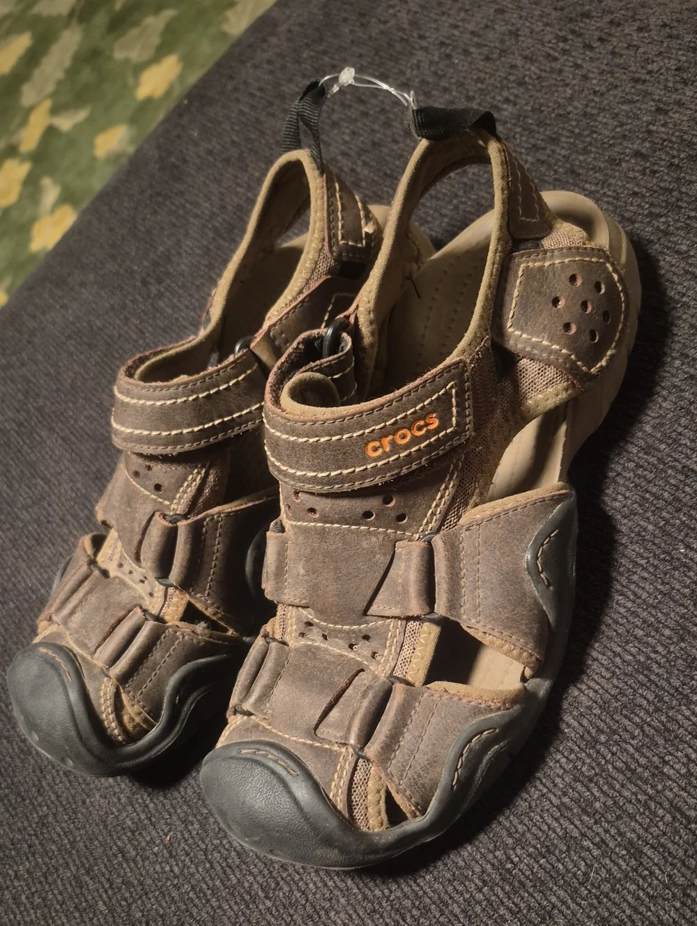 CROCS Kids Brown Closed-Toe Outdoor Sandals